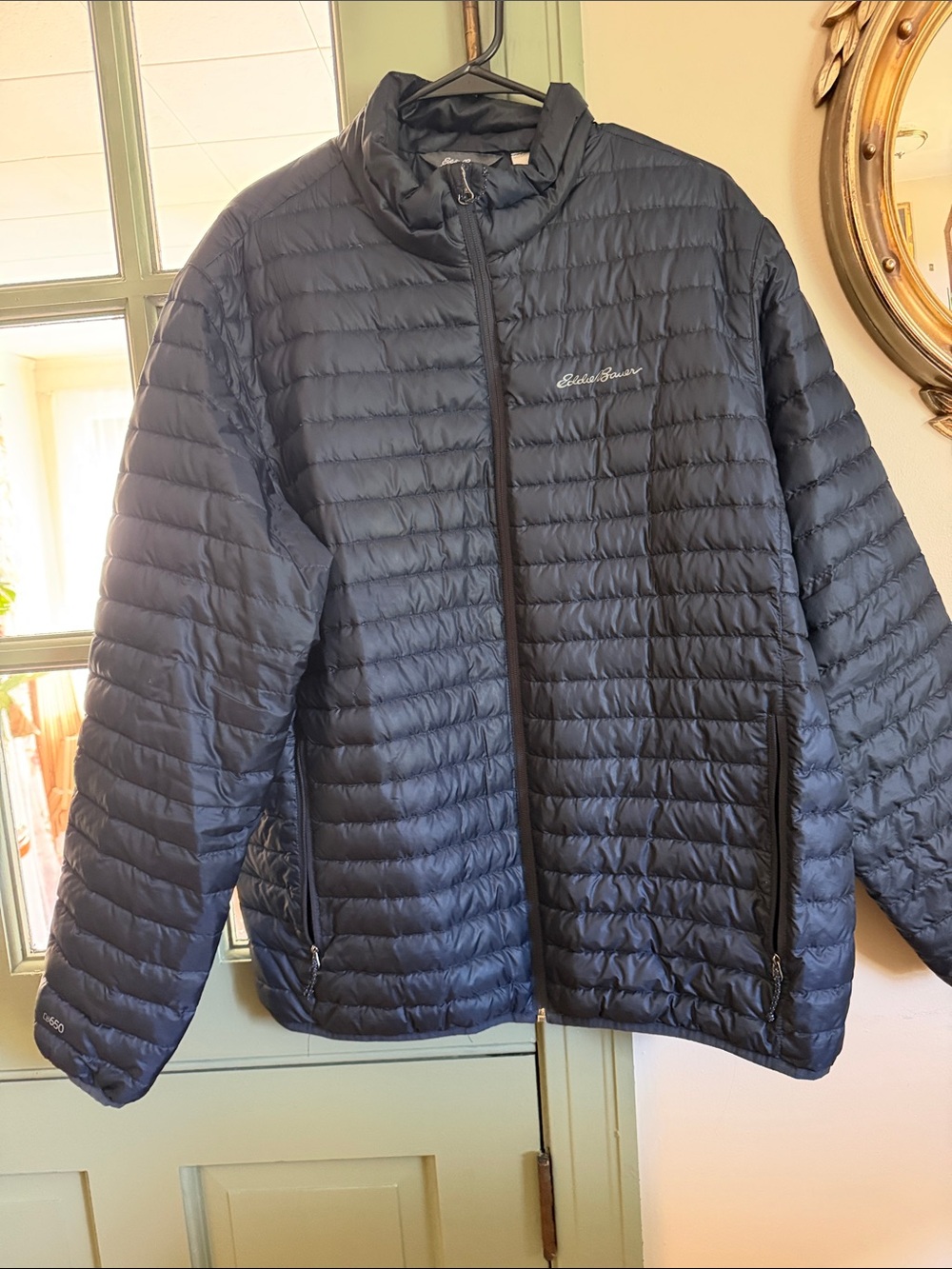 Eddie Bauer Men’s Navy Quilted Packable Puffer Jacket